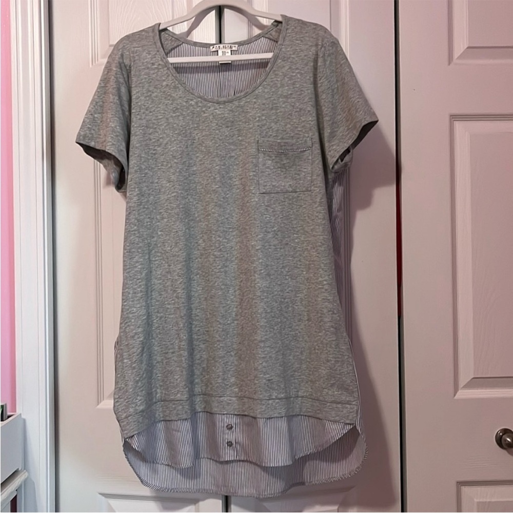 Gray Short Sleeve Layered nightgown